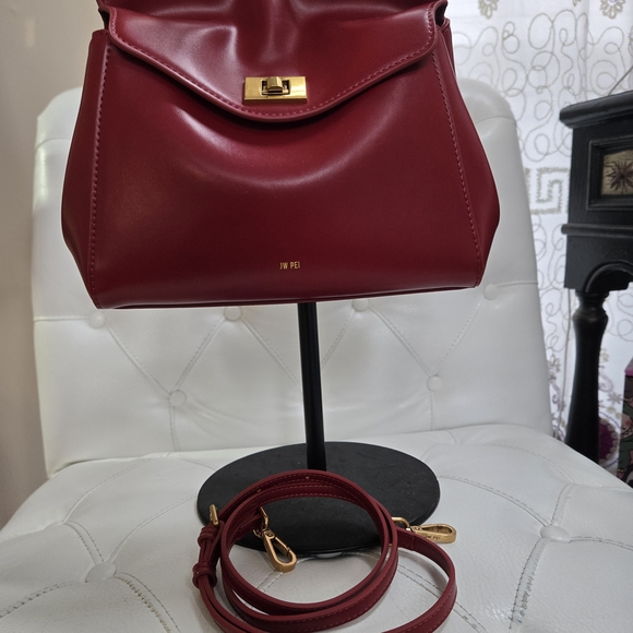 JW PEI Burgundy Satchel with Gold Accents - Picture 3 of 3